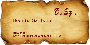 Boeriu Szilvia névjegykártya